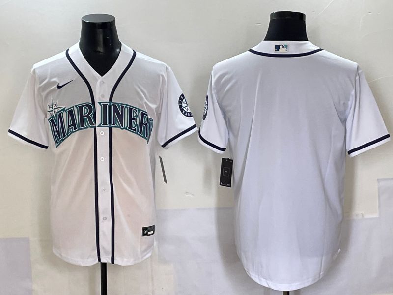 Men 2025 Seattle Mariners Blank White Game Nike MLB Jersey style 1